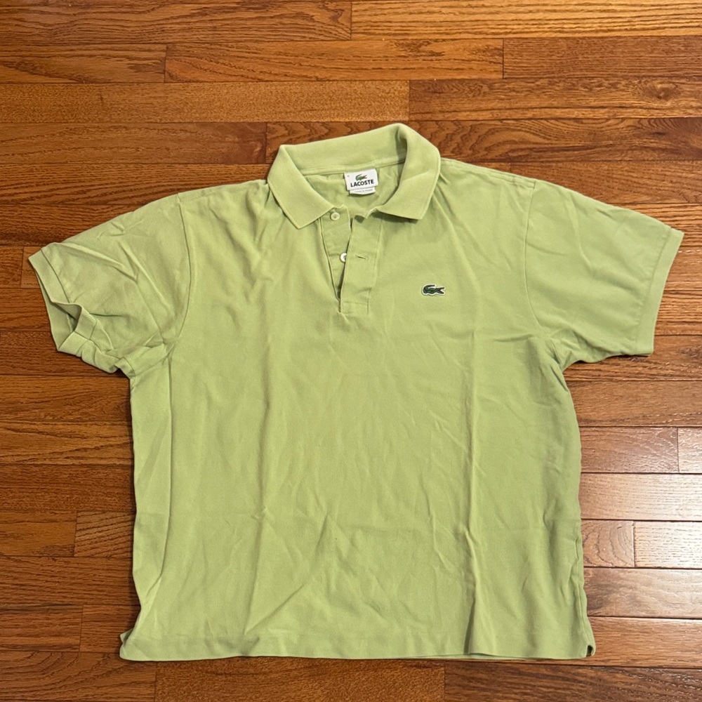 Lacoste Men's Light Green Polo Shirt French size 6 fits like a L